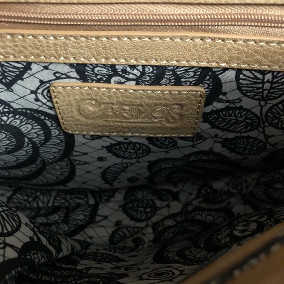 Tan cross body bag with gold chain - Picture 5 of 5